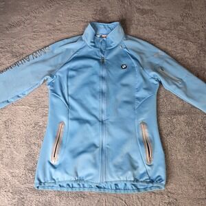 Puma Womens Small BMW Athletics Track Jacket Light Blue Full Zip Sport Lifestyle